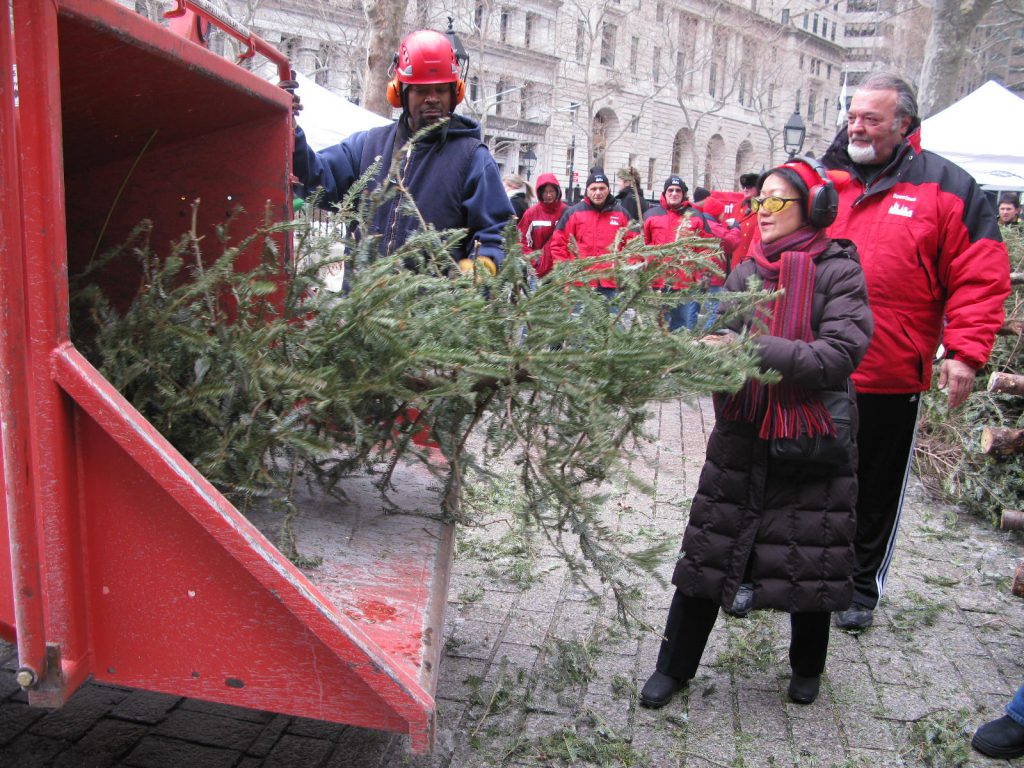 NYC Council Member Margaret Chin takes part in MulchFest 2011