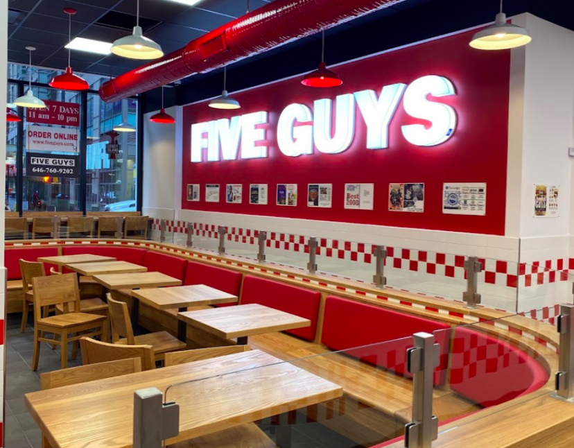 Five Guys Now Serving Its Signature Burgers And Fries In Lower Manhattan