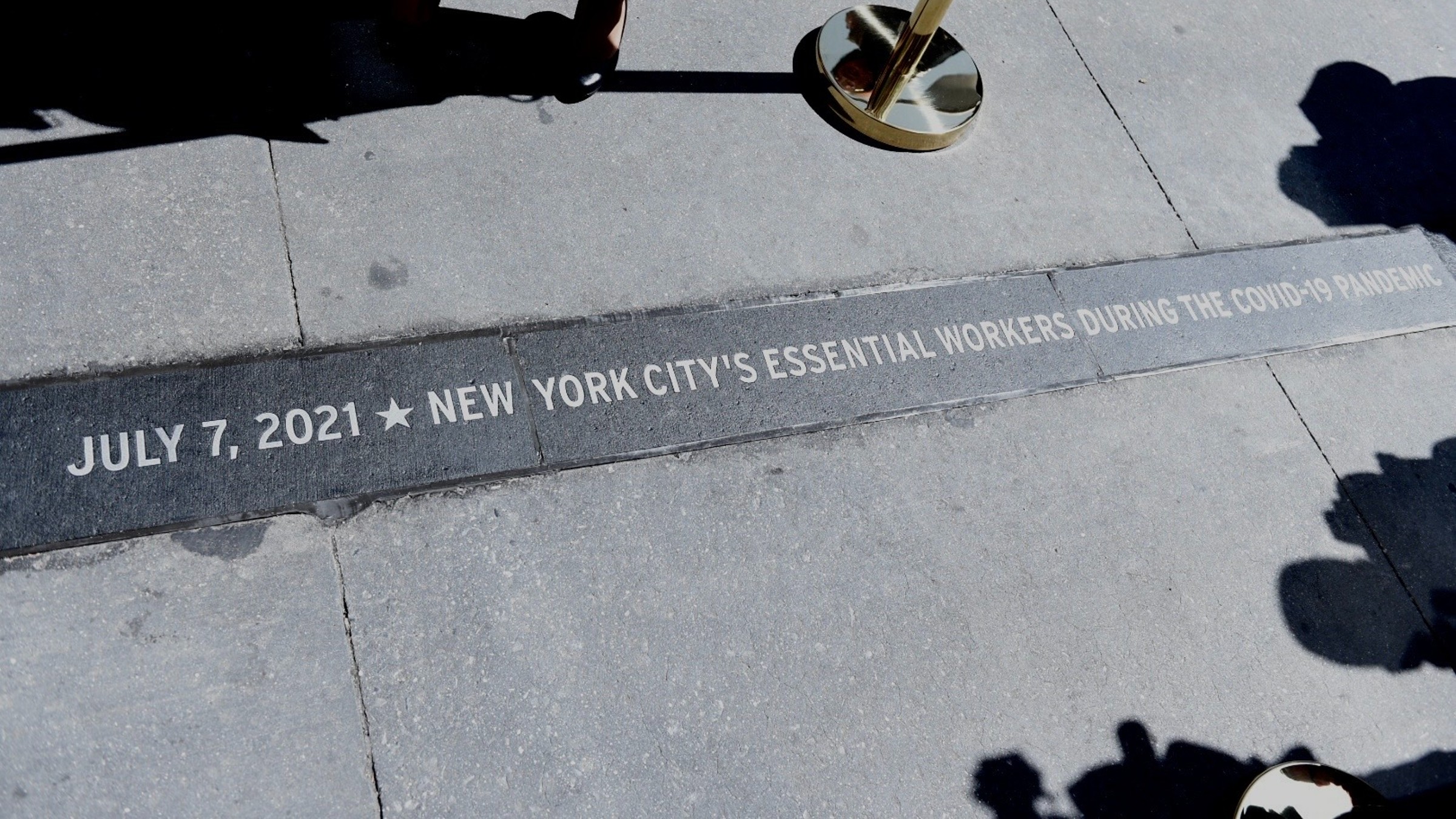 ‘It Is Because of the Everyday People That We Are Standing Here Today’: Mayor Adams Unveils Essential Workers Plaque in Lower Manhattan