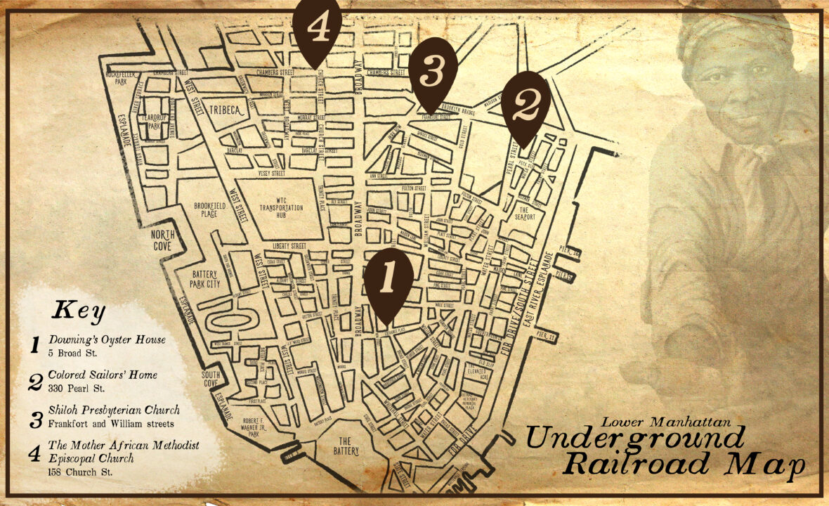 A Map of Lower Manhattan’s Underground Railroad Stops 